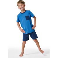 Schlafanzug kurz Ringel aquarium - Boys World 116 von Schiesser