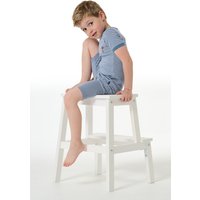 Schlafanzug kurz Ringel jeansblau - Natural Love 98 von Schiesser