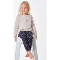 Schlafanzug lang Bündchen beige-meliert - Family 92 von Schiesser