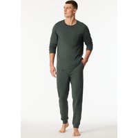 Schlafanzug lang Bündchen dunkelgrün - Modern Nightwear 52 von Schiesser