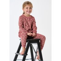 Schlafanzug lang Frottee Animal Print altrosa - Kids Nightwear 104 von Schiesser