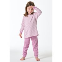 Schlafanzug lang Frottee Bündchen Ringel orchid - Kids Nightwear 128 von Schiesser