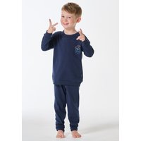 Schlafanzug lang Interlock Bündchen dunkelblau - Kids Nightwear 116 von Schiesser