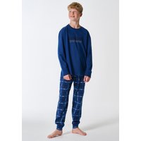 Schlafanzug lang Karo royal - Teens Nightwear 176 von Schiesser