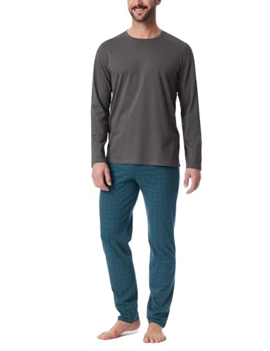 Schiesser Herren Schlafanzug lang-Nightwear Set Pyjamaset 180249,Anthrazit_180249,58 von Schiesser
