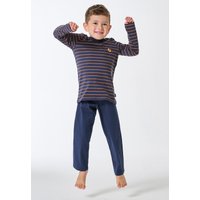 Schlafanzug lang Ringel Fuchs curry - Kids Nightwear 140 von Schiesser