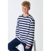 Schlafanzug lang Streifen admiral - SCHIESSER 150 Years 164 von Schiesser