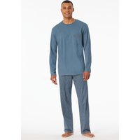 Schlafanzug lang Streifen graphit - Comfort Nightwear 58 von Schiesser