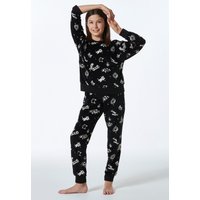 Schlafanzug lang Velour Graffiti schwarz - Nightwear 164 von Schiesser