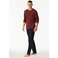 Schlafanzug lang burgund - Casual Essentials 102 von Schiesser