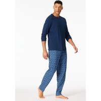 Schlafanzug lang dunkelblau - Casual Essentials 48 von Schiesser