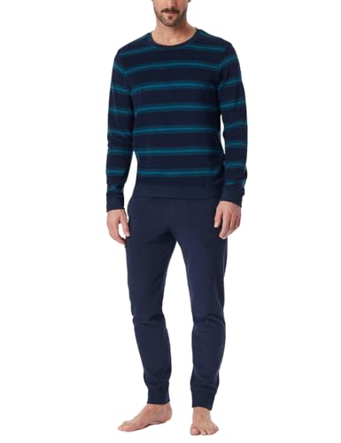 Schlafanzug lang mit Bündchen - weiches Frottee - Casual Nightwear von Schiesser