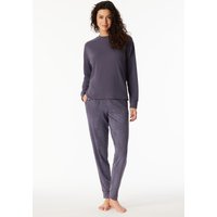 Schlafanzug lang wärmend Bündchen indigo - Selected Premium Warming 48 von Schiesser