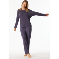 Schlafanzug lang wärmend indigo - Selected Premium Warming 36 von Schiesser