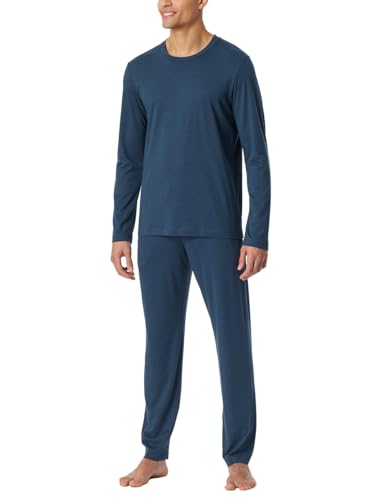 Schiesser Herren Schlafanzug Lang - Weiches Flanell Modern Nightwear Pyjamaset, Dunkelblau_181920, 48 EU von Schiesser