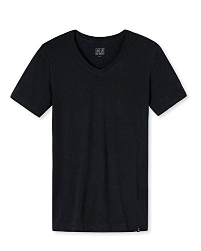 Schiesser Herren Unterhemd Shirt Kurzarm 1/2 Rundhals - 164233, Größe Herren:6, Farbe:Blauschwarz von Schiesser