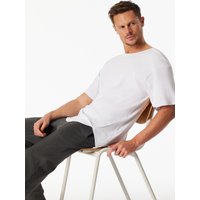 Shirt kurzarm Doppelripp Cutout weiß - SCHIESSER 150 Years 52 von Schiesser