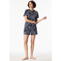 Shirt kurzarm Statement-Druck blau-weiß - SCHIESSER 150 Years 38 von Schiesser