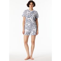 Shirt kurzarm Statement-Druck weiß-blau - SCHIESSER 150 Years 38 von Schiesser