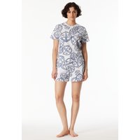 Shirt kurzarm Statement-Druck weiß-blau - SCHIESSER 150 Years 44 von Schiesser