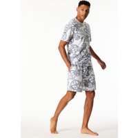 Shirt kurzarm Statement-Druck weiß-blau - SCHIESSER 150 Years 54 von Schiesser