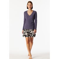 Shirt langarm Doppelripp Druckknöpfe indigo - Mix+Relax 40 von Schiesser