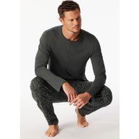 Shirt langarm Knopfleiste dunkelgrün - Mix+Relax 50 von Schiesser