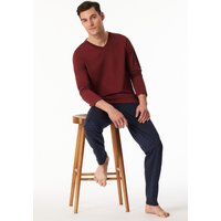 Shirt langarm V-Ausschnitt burgund - Mix+Relax 48 von Schiesser