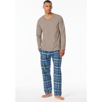 Shirt langarm V-Ausschnitt clay - Mix+Relax 50 von Schiesser