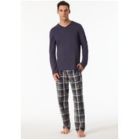 Shirt langarm V-Ausschnitt graphit - Mix+Relax 56 von Schiesser