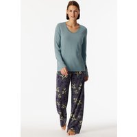 Shirt langarm V-Ausschnitt mineral - Mix+Relax 42 von Schiesser
