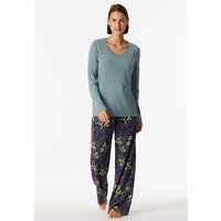 Shirt langarm V-Ausschnitt mineral - Mix+Relax 46 von Schiesser