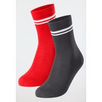 Socken 2er-Pack Stay Fresh medium Schaft rot/dunkelgrau - Fashion 43/46 von Schiesser
