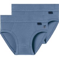 Sportslips 2er-Pack jeansblau - Fine Rib 128 von Schiesser
