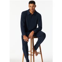 Sweashirt langarm Polokragen Reißverschluss nachtblau - Mix+Relax 58 von Schiesser