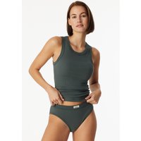 Tai-Slip Feinripp dunkelgrün - Revival Paula 36 von Schiesser