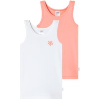Unterhemden 2er-Pack Sonne apricot/ weiß - Fine Rib 128 von Schiesser