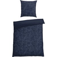 Wende-Bettwäscheset zweiteilig Renforcé Statement Druck dunkelblau - SCHIESSER 150 Years 135*200 von Schiesser