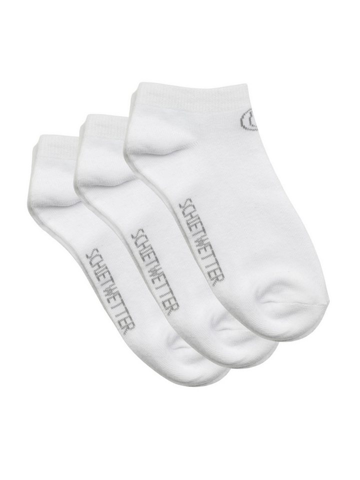 Schietwetter Basicsocken Unisex Erw. Sneakersocken 3er Pack weiß (1 Paar, 1-Paar) Elastisch von Schietwetter