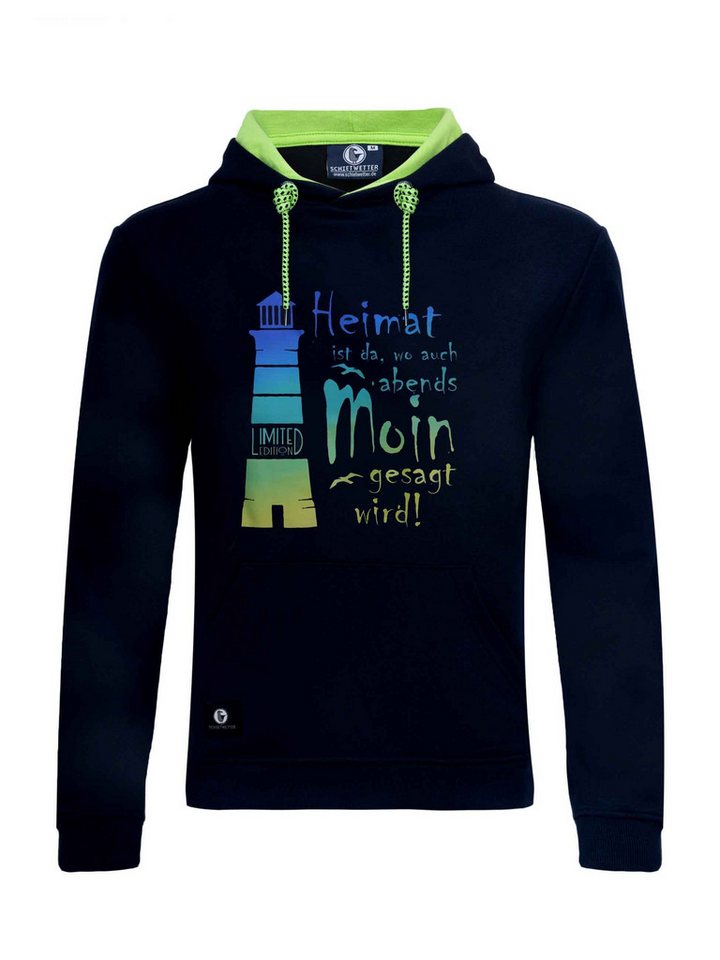 Schietwetter Kapuzenpullover Herren, Unisex Hoodie "Leuchtturm" von Schietwetter
