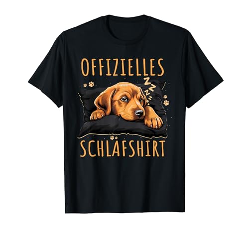 Offizielles Schlafshirt Hund Herren Damen Pyjama T-Shirt von Schlaf Outfit Pyjama Morgenmuffel Langschläfer