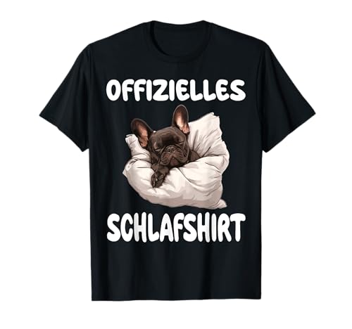 Schlafanzug Nachthemd Nachtwäsche Co. Lustiges Französische Bulldogge Frenchie Offizielles T-Shirt für Damen, Herren und Kinder, Schwarz, S, Kurzarm, Klassisch mit niedlicher Grafik, Unisex, Kinder von Schlafanzug Nachthemd Nachtwäsche Co.