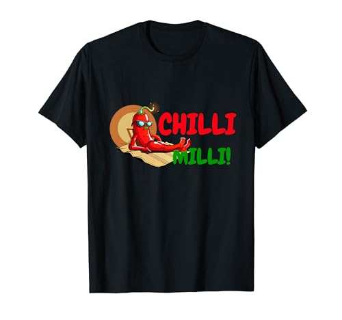 Chilli Milli cooler Spruch Männer Geschenk Faul retro Strand T-Shirt von Schlafen scharf essen Grill Sommer Outfit Papa