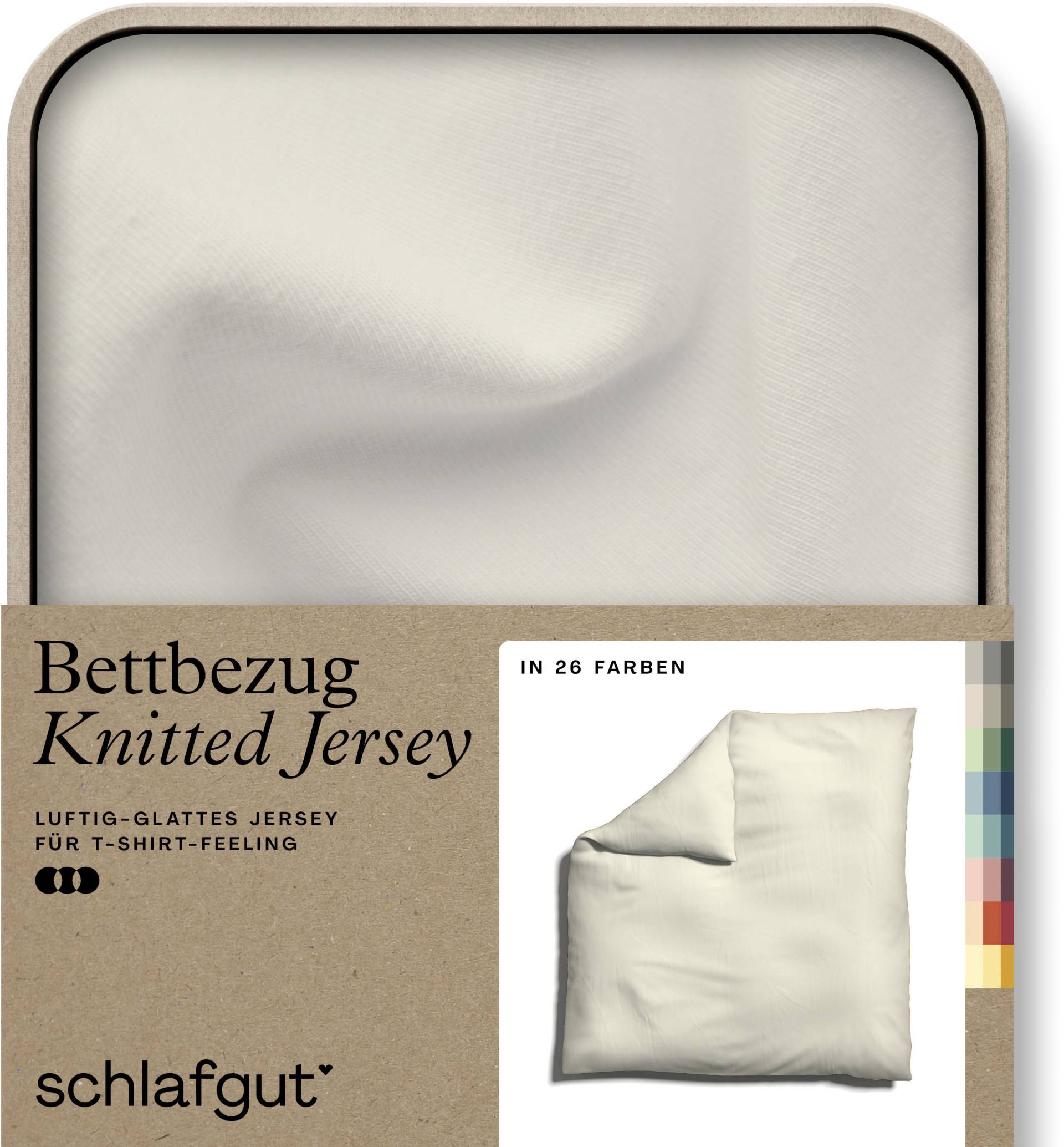 Schlafgut Bettbezug "Knitted Jersey uni, aus Bio-Baumwolle mit Elasthan, Reißverschluss", (1 St.) von Schlafgut