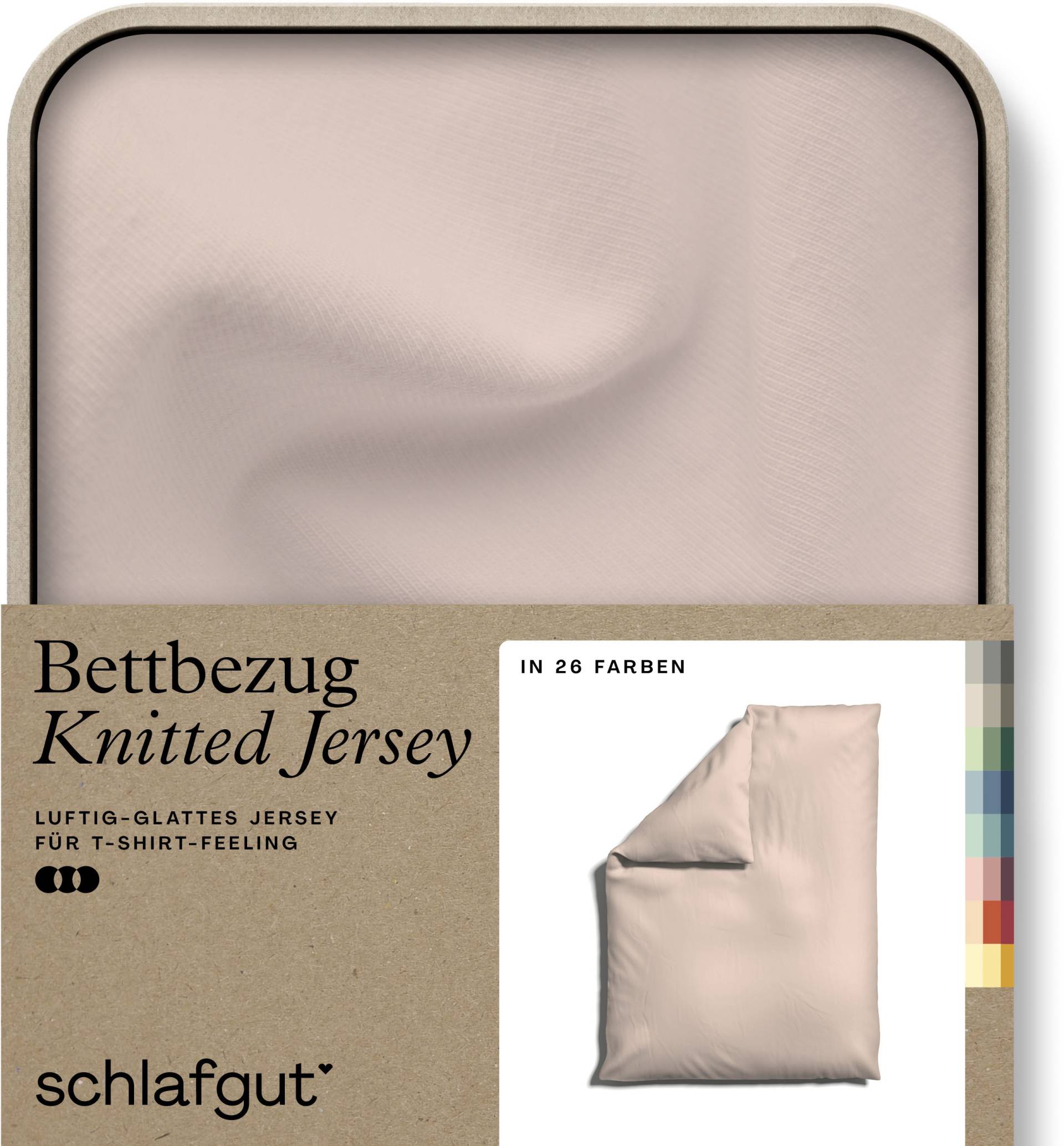 Schlafgut Bettbezug "Knitted Jersey uni, aus Bio-Baumwolle mit Elasthan, Reißverschluss", (1 St.) von Schlafgut