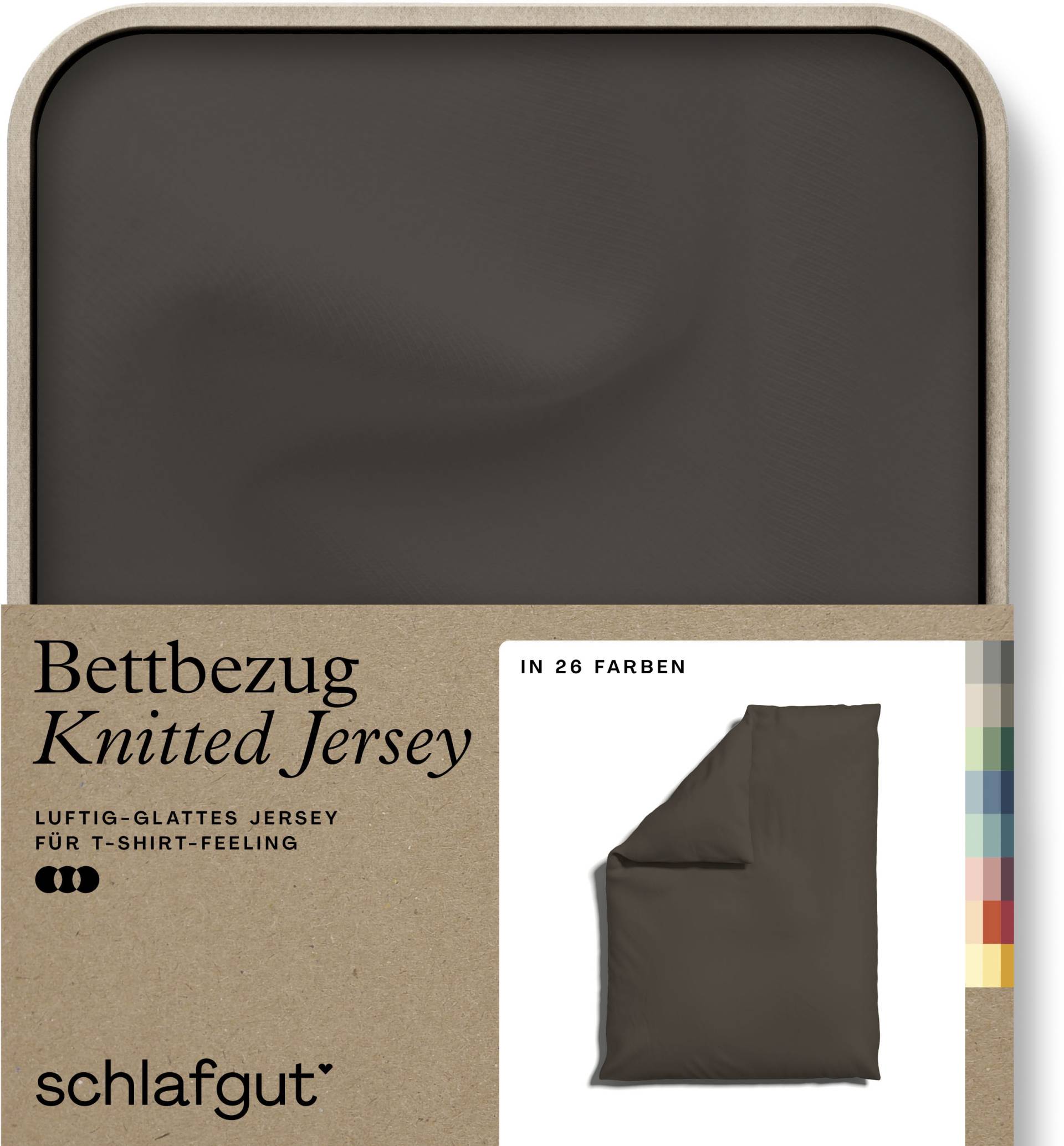 Schlafgut Bettbezug "Knitted Jersey uni, aus Bio-Baumwolle mit Elasthan, Reißverschluss", (1 St.) von Schlafgut