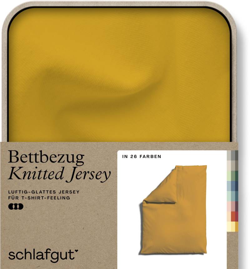 Schlafgut Bettbezug "Knitted Jersey uni, aus Bio-Baumwolle mit Elasthan, Reißverschluss", (1 St.) von Schlafgut