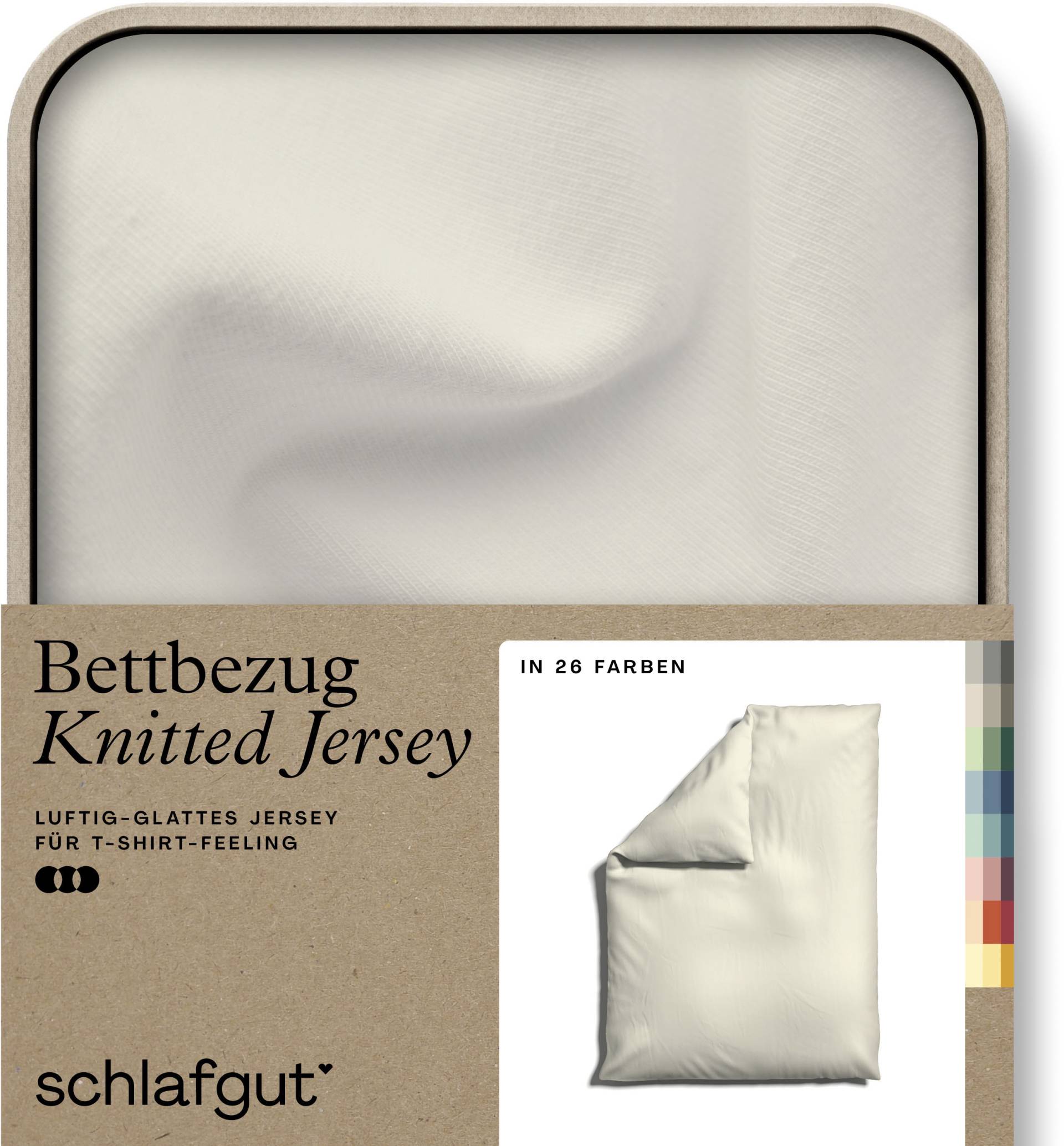 Schlafgut Bettbezug "Knitted Jersey uni, aus Bio-Baumwolle mit Elasthan, Reißverschluss", (1 St.) von Schlafgut