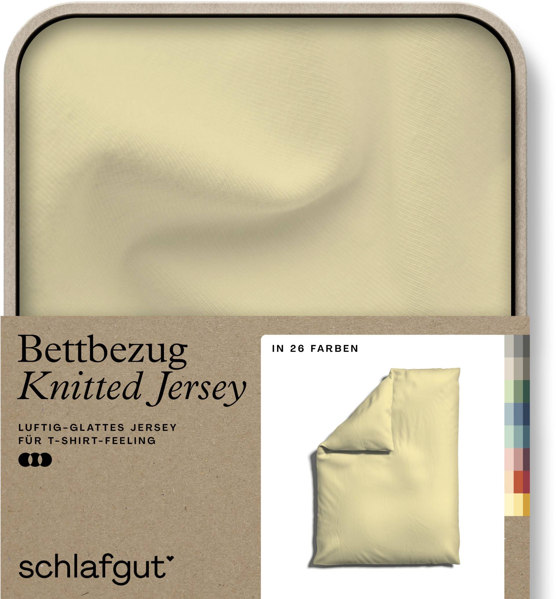 Schlafgut Bettbezug "Knitted Jersey uni, aus Bio-Baumwolle mit Elasthan, Reißverschluss", (1 St.) von Schlafgut