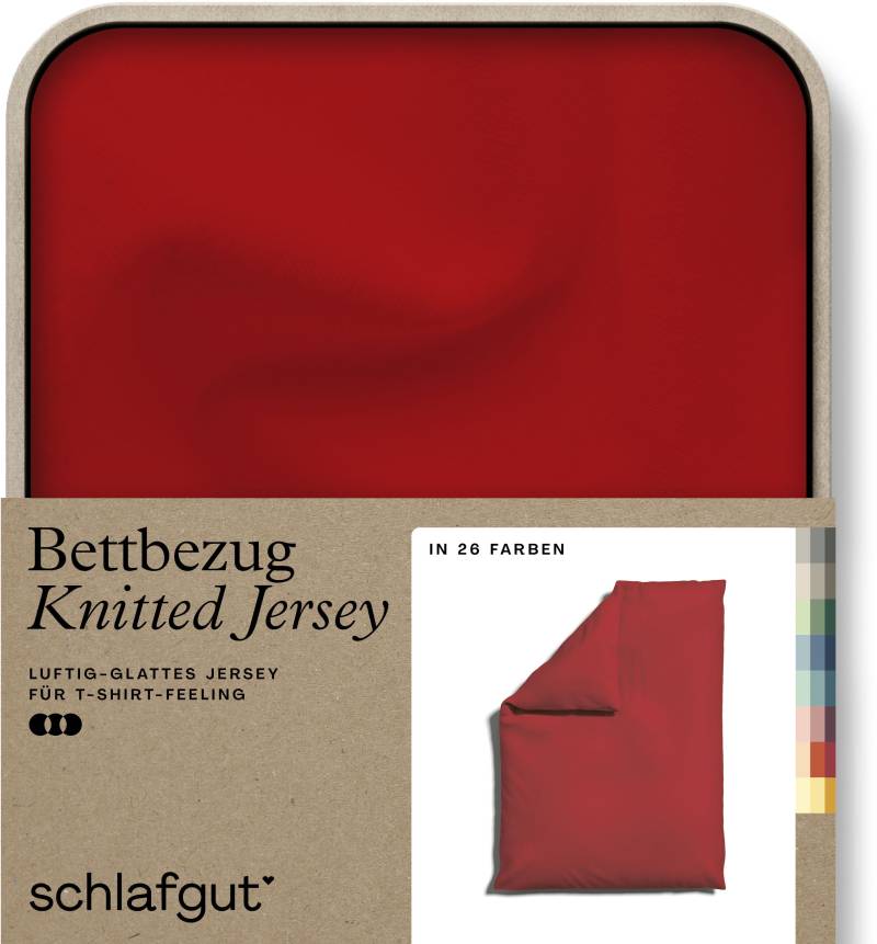 Schlafgut Bettbezug "Knitted Jersey uni, aus Bio-Baumwolle mit Elasthan, Reißverschluss" bügelfrei, Mix & Match Bettwäsche: passender Kissenbezug erhältlich von Schlafgut